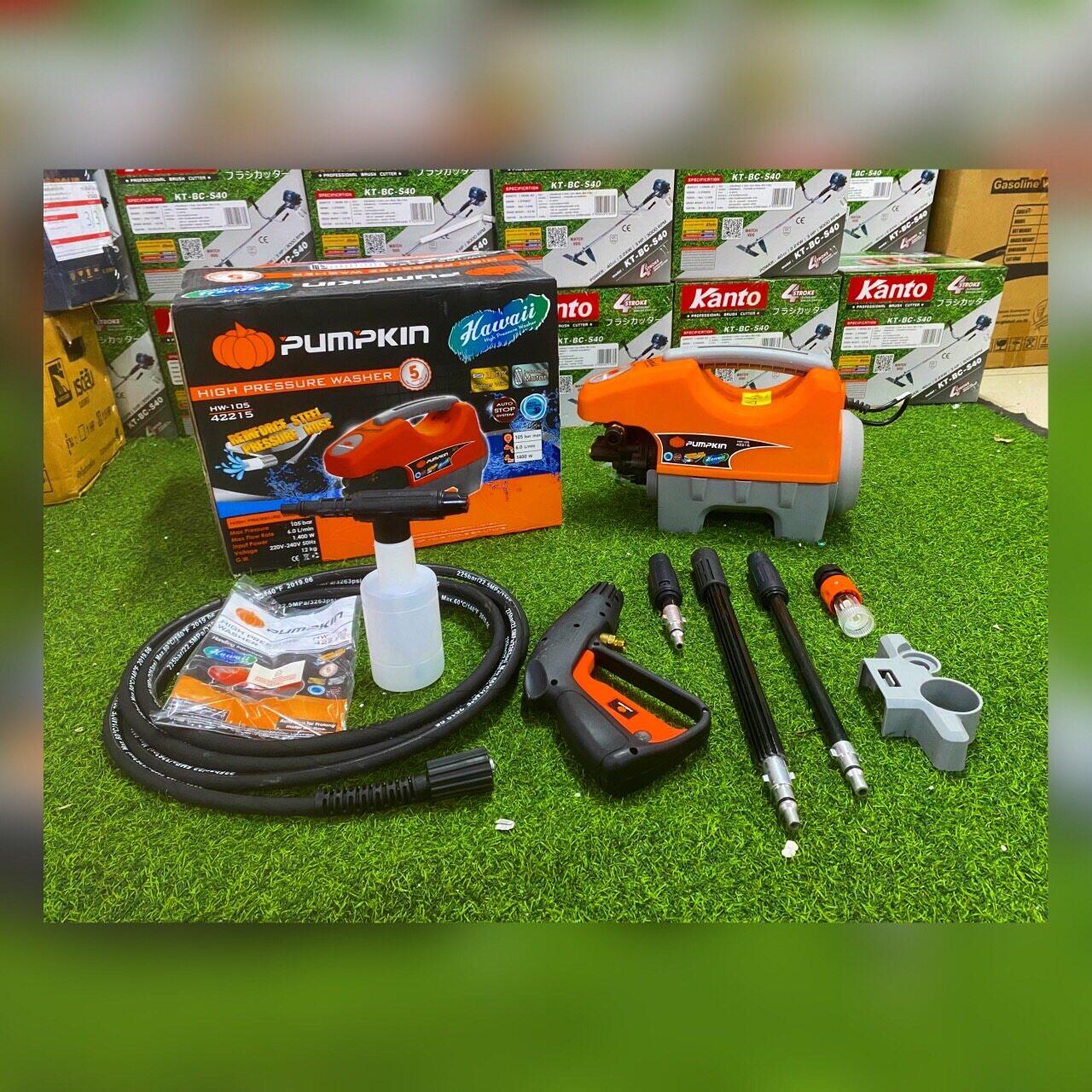 Pumpkin High-Pressure Water Sprayer Model Hw-105 (42215) Power 1400 Watts, Maximum Pressure 105 Bars. High Pressure Injection Machine Cleaning Machine ราคา 3,550 บาท*ส่งฟรี