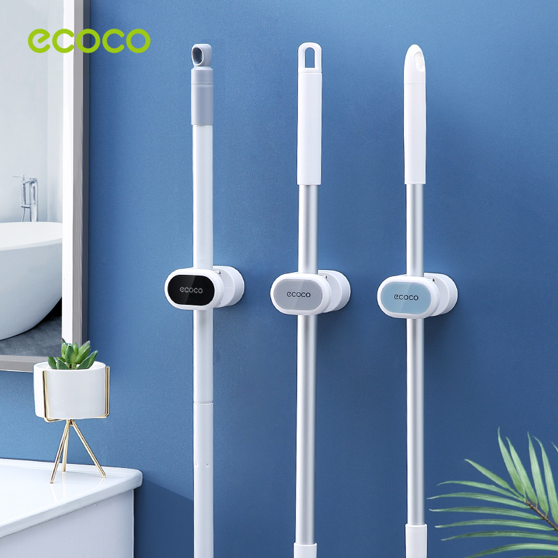 (พร้อมส่ง)ECOCO ที่แขวนไม้ถูพื้น ติดผนัง รุ่นไม่ต้องเจาะ ที่หนีบไม้กวาด ติดผน ที่เก็บไม้กวาด E2001 ราคา 59 บาท*ส่งฟรี