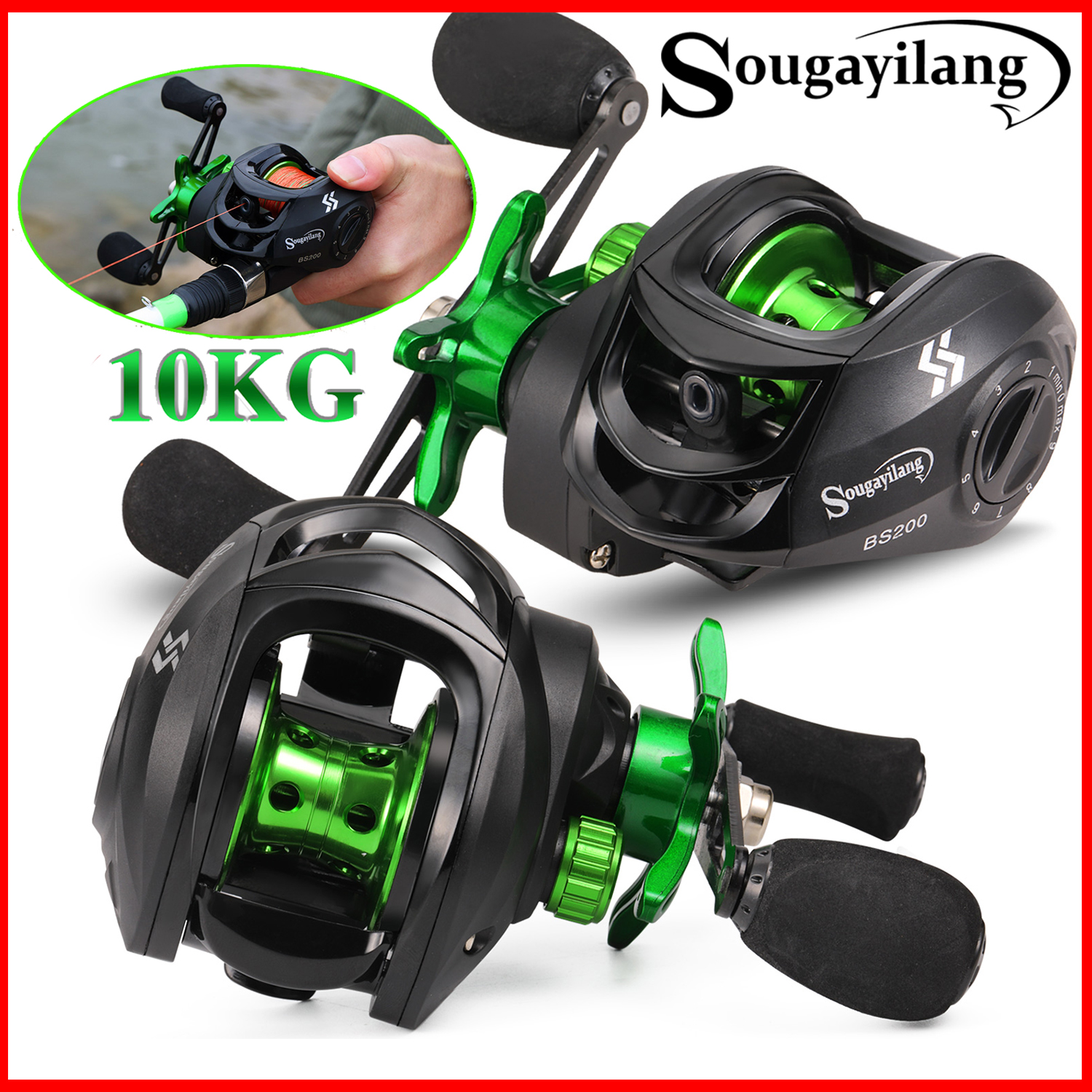 Sougayilang ล้อปลาราคาถูก 7.2:1 ระบบเบรกแม่เหล็ก ล้อหยดน้ำ ล้อหยดน้ำอลูมิเนียมถ้วยลวด อัตราส่วนความเร็ว ราคา 239 บาท*ส่งฟรี