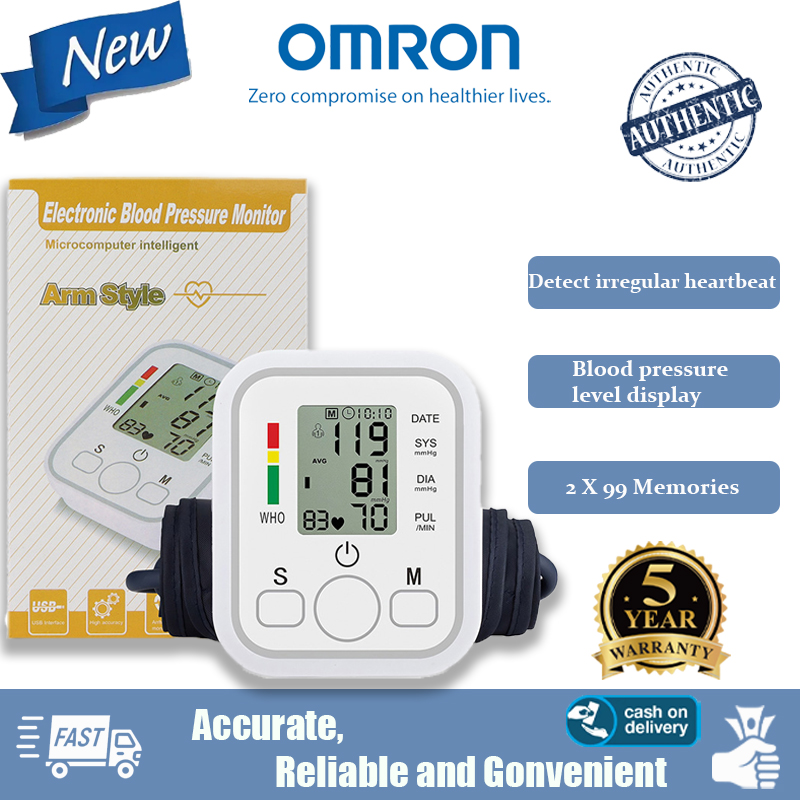 รูปสินค้า New Omron Digital Arm Bp Monitor Dual User 99 Readings Each Irregular Pulse Alert Who Pressure Indicator Reliable Househ