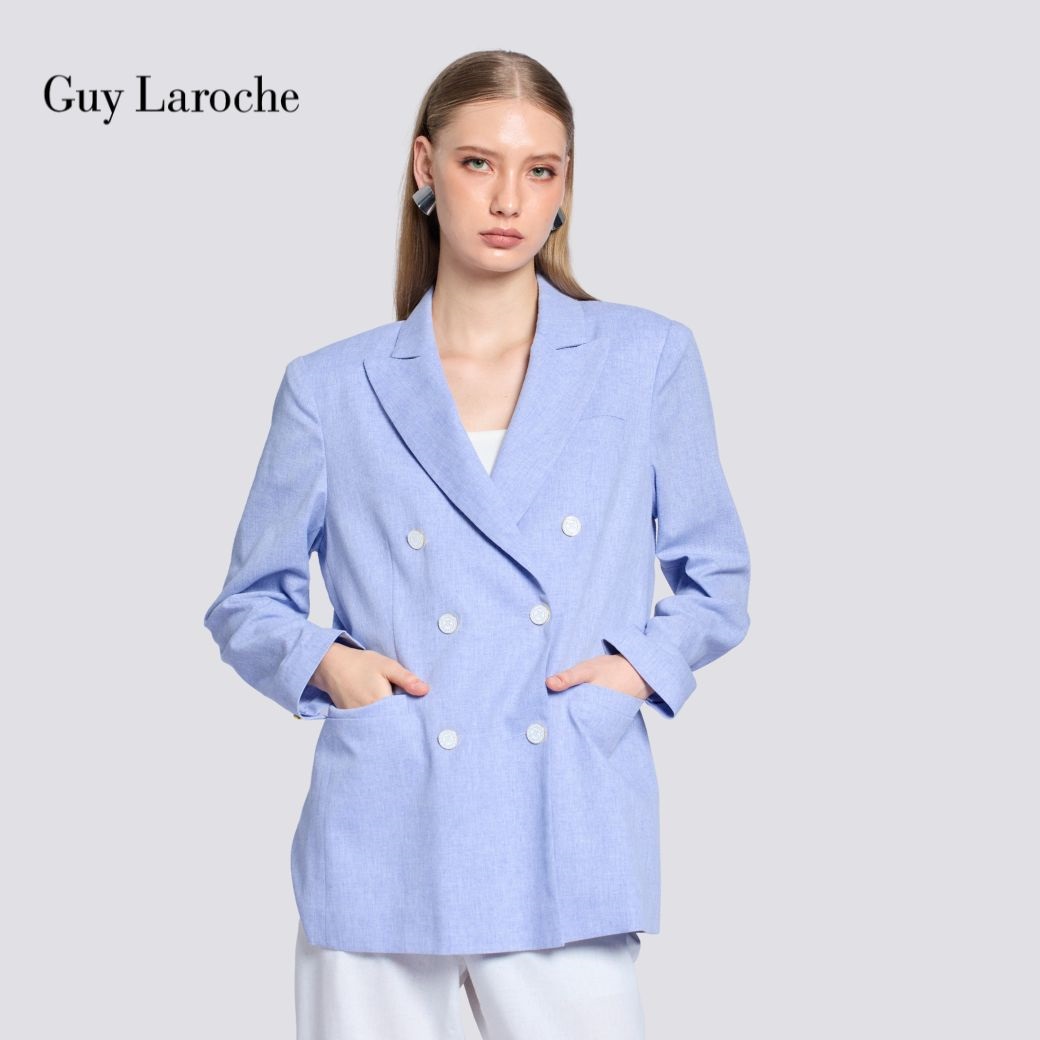 Guy Laroche Woman's Jacket Re-Loop Plc Recycled Oversized Jacket Work Suit Long Sleeve Oversized Blue G9Xzbu ราคา 3,500 บาท*ส่งฟรี