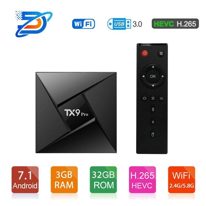 ซื้อที่ไหน  ภูเก็ต 【Tx9 Pro】ตัวท็อป สเปคเทพ Original Ram3 GB  Rom 32GB Amlogic S912 octa core Android 7.1 Tv box built in 2.4G + 5G + Bluetooth dual wifi 4K player tx9 pro Smart TV BOX