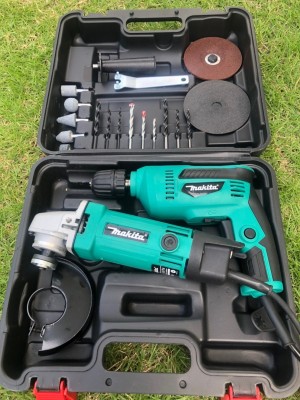 ชุดกระเป๋า Makita สว่าน 3 หุน + หินเจียร Makita 4 นิ้ว พร้อมของแถมเต็มกล่อง (รุ่นกล่องสีดำ) ล็อตใหม่สว่านหัวเหล็ก