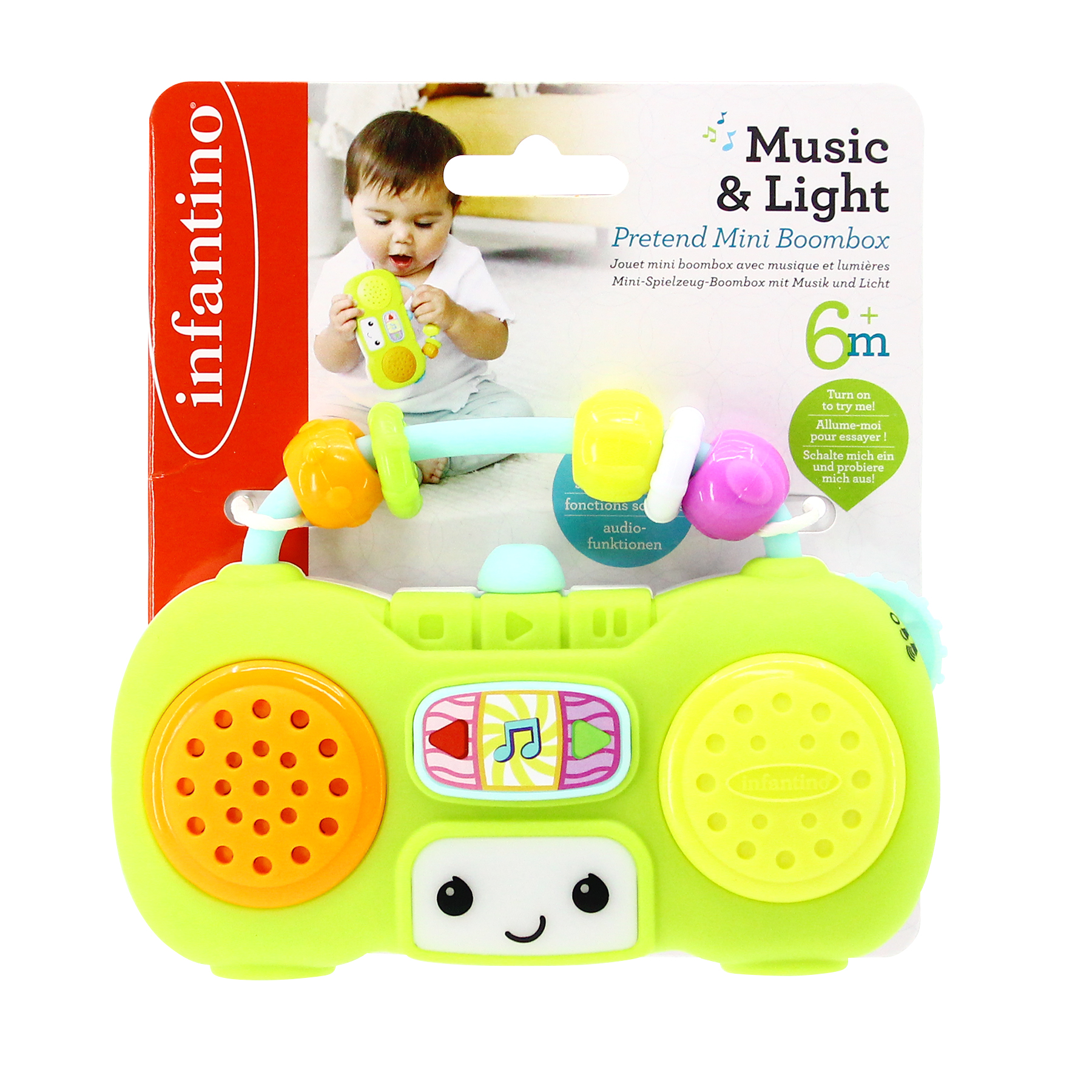 Infantino : Music & Light Pretend Mini Boombox - Toy Speaker ราคา 590 บาท*ส่งฟรี