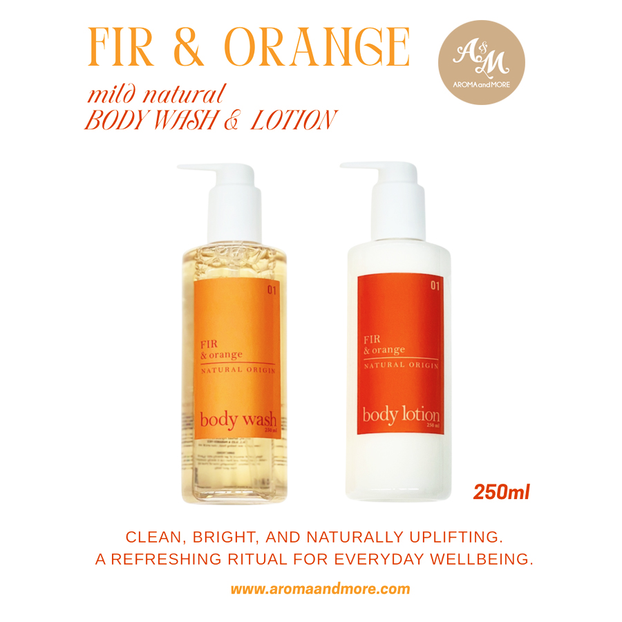 Aroma&More Body wash & Body lotion เจลอาบน้ำและโลชั่น สูตรธรรมชาติ มี 3 กลิ่นให้เลือก 50ml-250ml-1000ml ราคา 389 บาท*ส่งฟรี