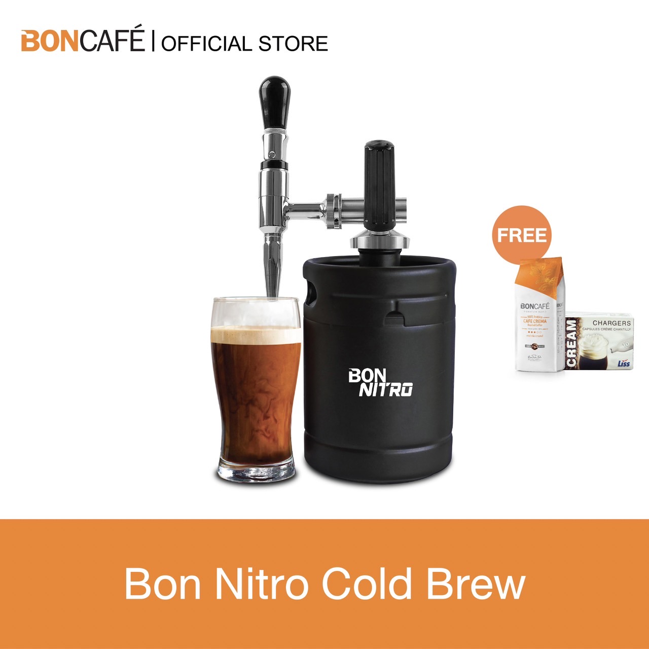 Boncafe - Bon Nitro Cold Brew อุปกรณ์สกัดกาแฟเย็นแบบไนโตร ขนาดพกพาได้ ราคา 5,580 บาท*ส่งฟรี