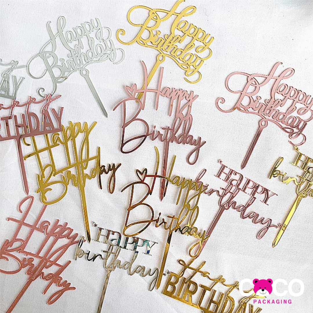 (พร้อมส่ง) C005 ป้ายปักเค้ก ป้ายปักเค้กอะคริลิคHBD ป้ายปักคัพเค้ก ป้ายตกแต่งเค้ก ป้ายปักเค้กbirthday ป้ายแต่งเค้ก ป้าย HBD ราคา 9 บาท*ส่งฟรี