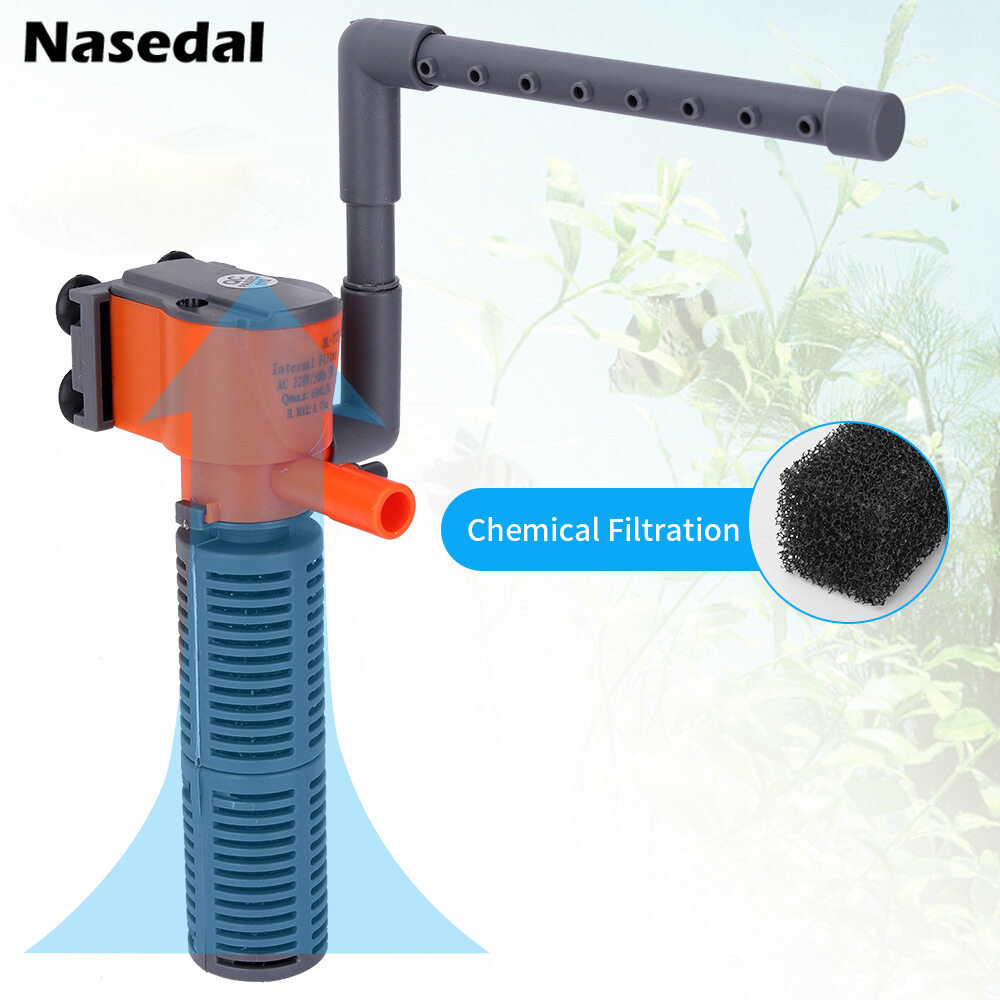 5W 3 in 1 Mini Internal Filter Multi-function Aquarium Filter Fish Tank Submersible Filter Pump Waterfall Spray Bar Circulation XL-777 ราคา 120 บาท*ส่งฟรี