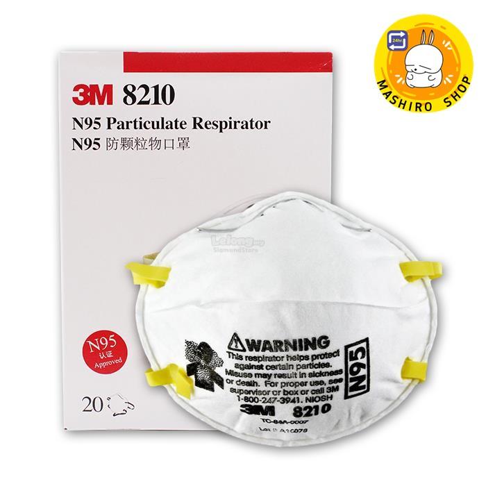 MashiRoShop - 3M N95 รุ่น 8210 หน้ากากป้องกันฝุ่น ละออง PM2.5 (20 ชิ้น) MashiRoShop - 3M N95 รุ่น 8210 หน้ากากป้องกันฝุ่น ละออง PM2.5 (20 ชิ้น)