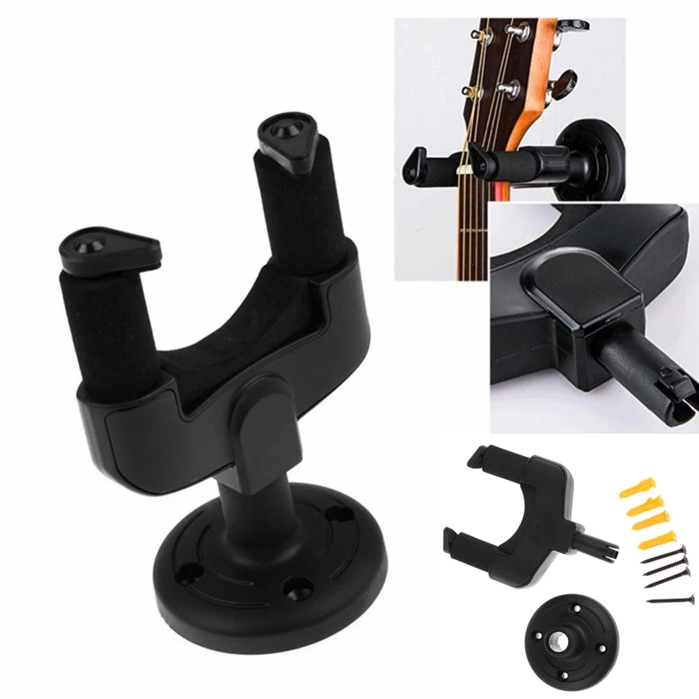 ที่แขวนกีตาร์ Stand Wall Mount Holder Hook สำหรับกีตาร์ไฟฟ้า Acoustic Mandolin Ukulele กีตาร์เบสสกรูอุปกรณ์เสริม Black ตะขอกีตาร์