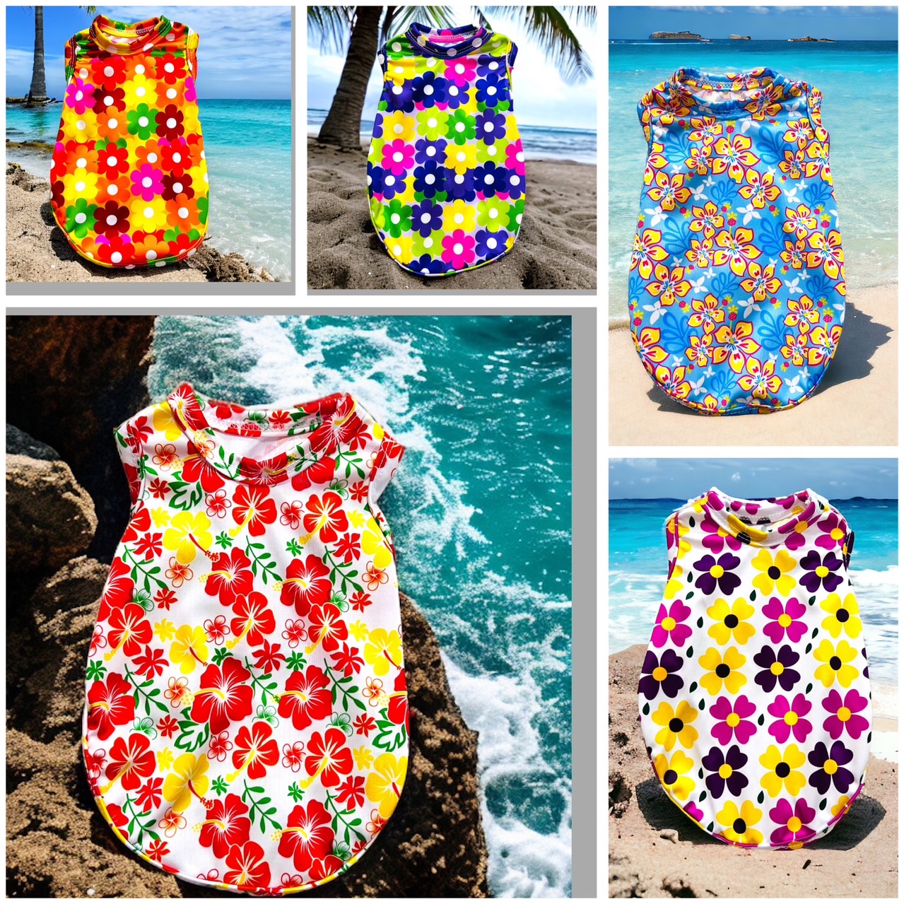 เสื้อยืดแขนกุด ตรีมสงกรานต์ลายดอก แฟชั่นฤดูร้อน สําหรับสัตว์เลี้ยง สุนัข แมว ราคา 45 บาท*ส่งฟรี