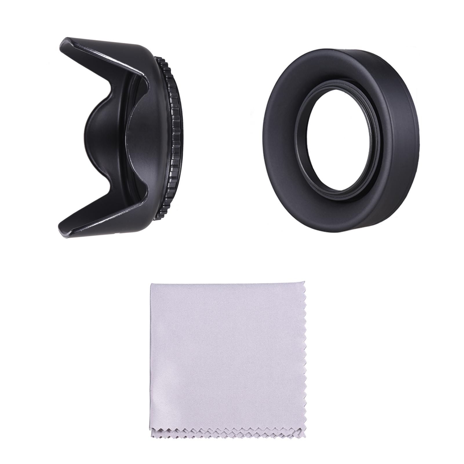 67mm Lens Hood Set with Tulip Flower Lens Hood + Collapsible Rubber Lens Hood + Lens Cleaning Cloth Replacement for Canon EOS 7D 70D 77D 80D 90D Rebel T7i T6i T6s for Canon EF-S 18-135mm f/3.5-5.6 Lens