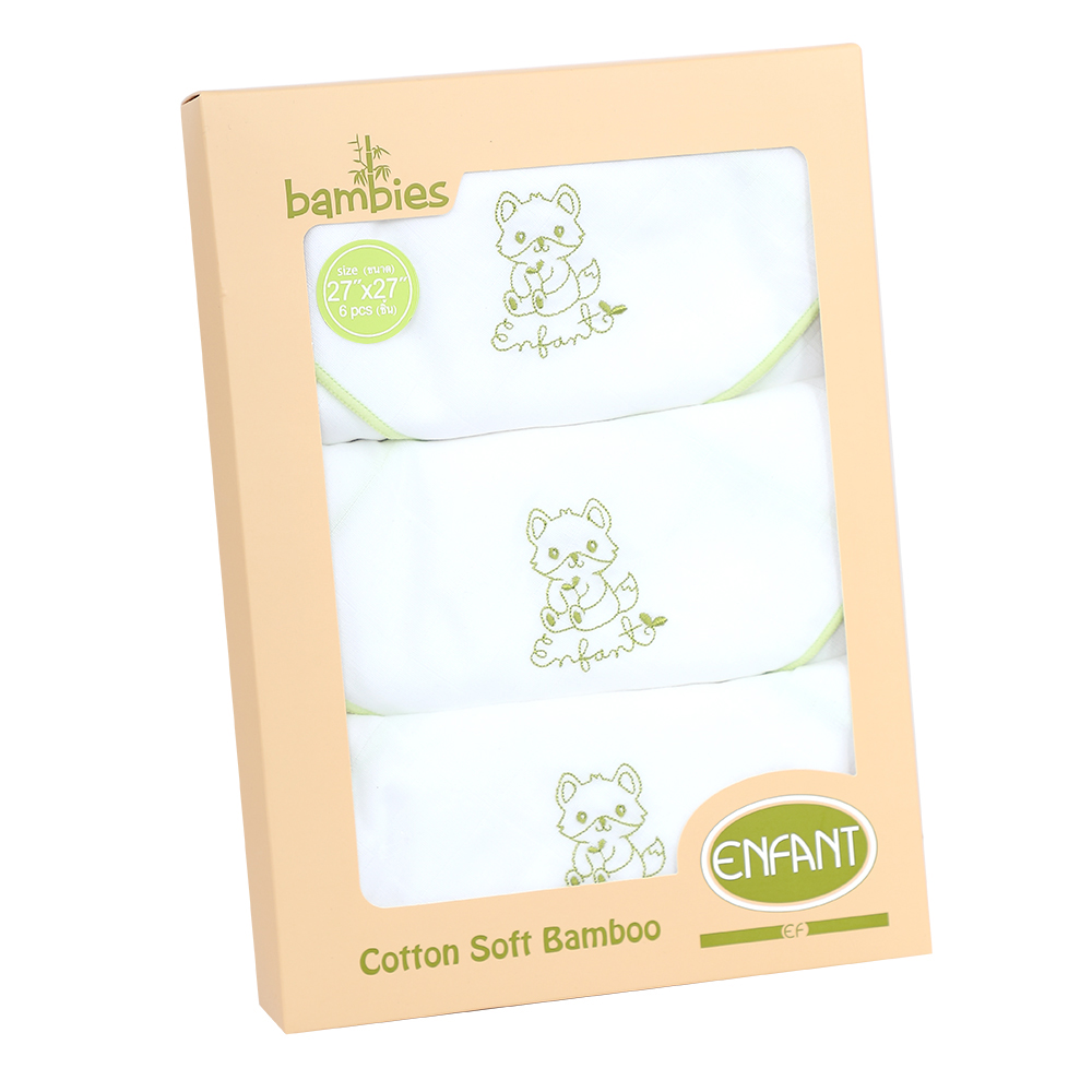 ENFANT (อองฟองต์) ผ้าอ้อมเด็กแรกเกิด Cotton Soft Bamboo (แพ็ค 6 ผืน) ราคา 969 บาท*ส่งฟรี