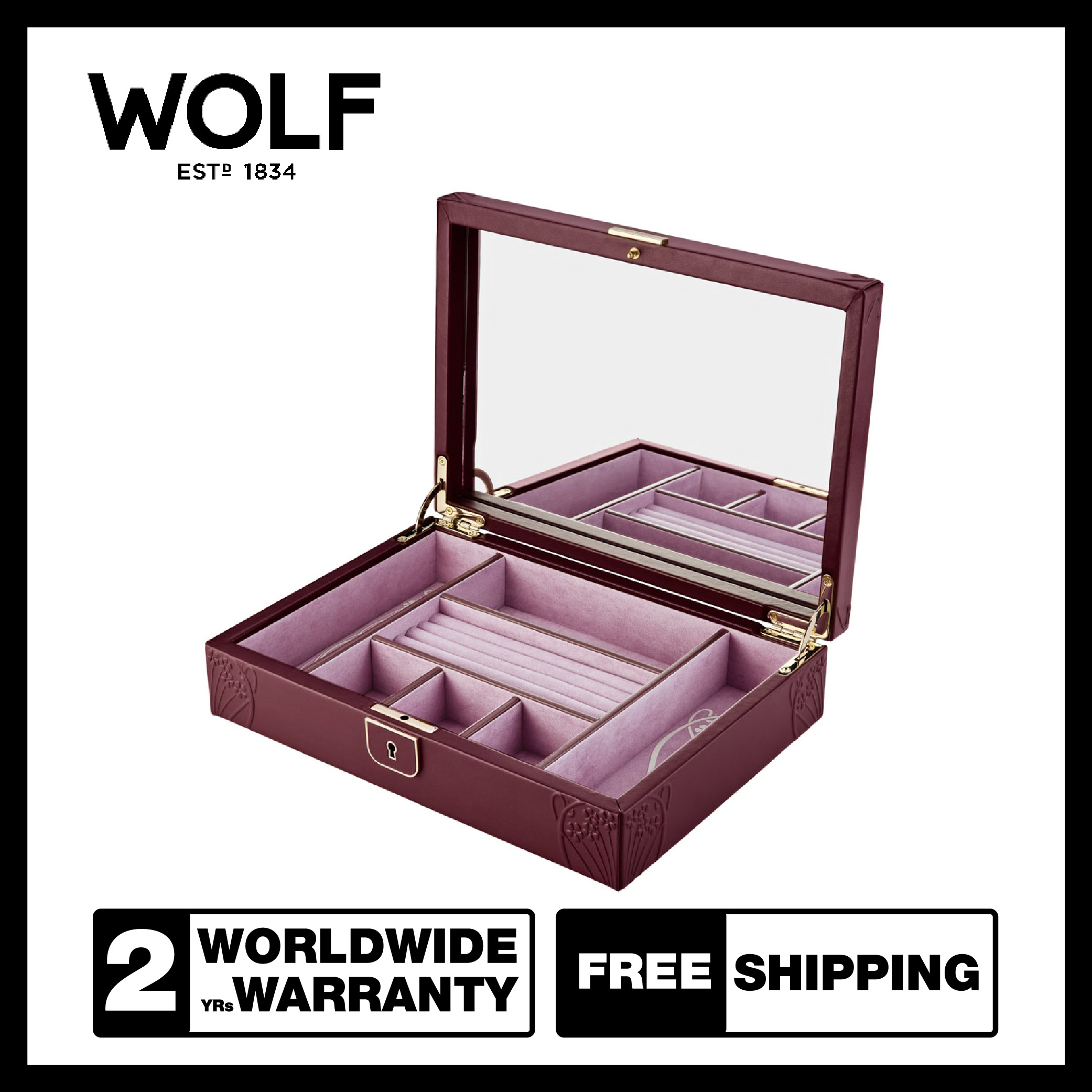 Wolf X Liberty Ianthe Medium Jewellery Box (Burgundy) ราคา 23,000 บาท*ส่งฟรี