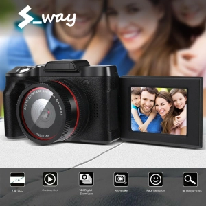 สินค้า S_way 《 Original 》 XJ06 ดิจิตอล Full HD 1080P 16MP กล้อง Professional กล้องวิดีโอ Vlogging พลิกกล้องเซลฟี่