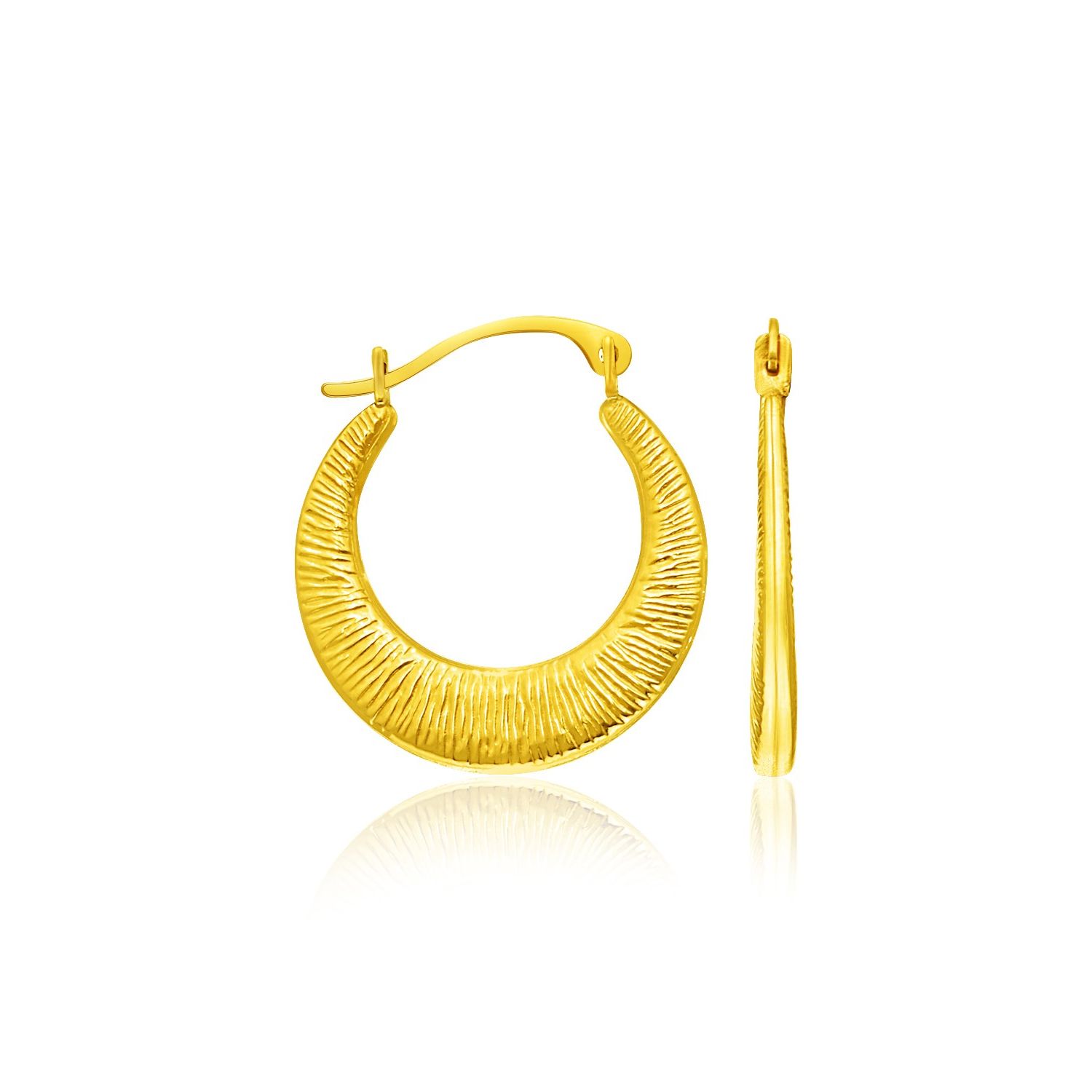 Nathalias NY Textured Graduated Hoop Earrings in 14k Yellow Gold 46812 ราคา 6,900 บาท*ส่งฟรี