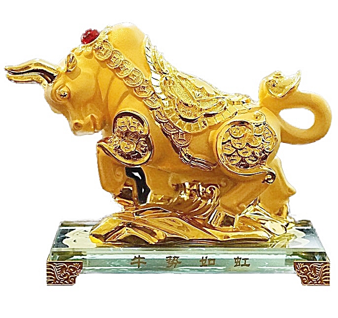 Bull, bull, year, year, bull, symbol, year, cattle, statue, resin, sand, gold, 6.5 inches (gold) ราคา 1,290 บาท*ส่งฟรี