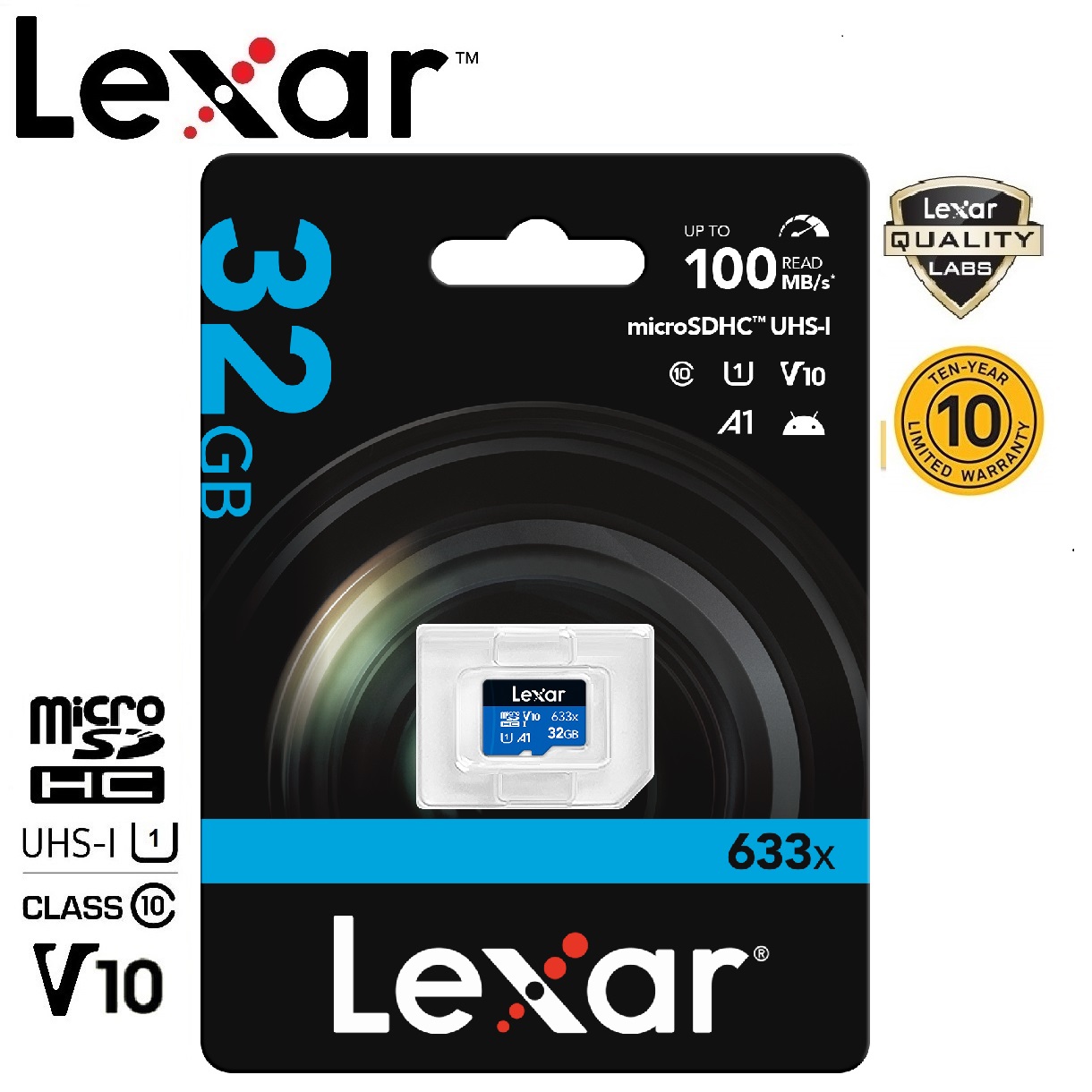 Lexar 32GB Micro SDHC 633x (10MB/s) ราคา 149 บาท*ส่งฟรี