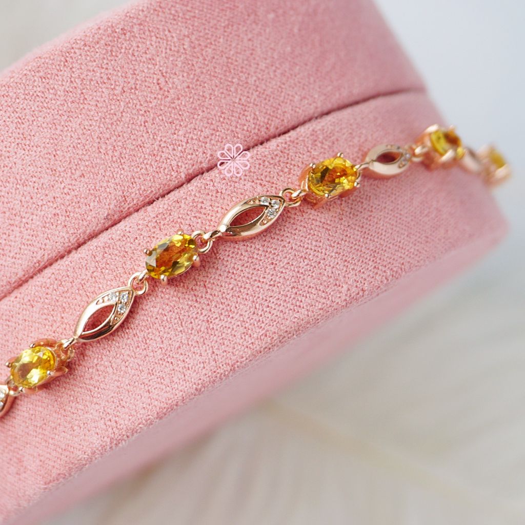 Natural Citrine Bracelet Silver 925 , Gift for her , Birthday Gift , Birthstone ราคา 2,500 บาท*ส่งฟรี