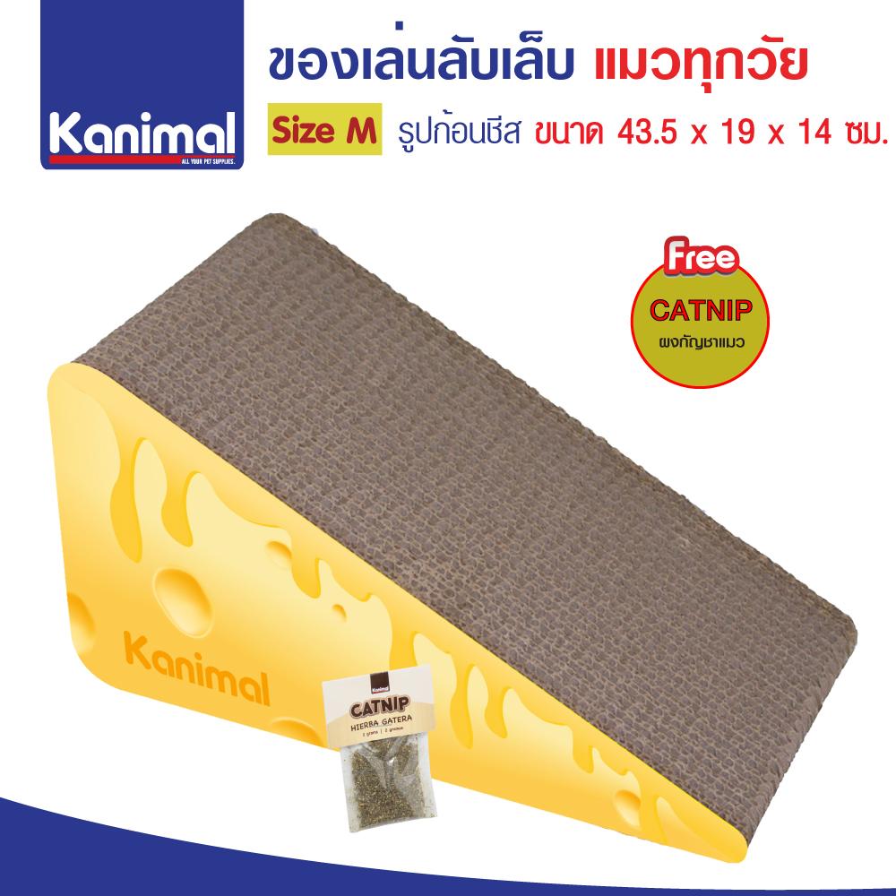 Cat Toy ของเล่นแมว ที่ลับเล็บแมว รูปชีส สำหรับแมว Size M ขนาด 43.5x19x14 ซม. แถมฟรี! Catnip กัญชาแมว