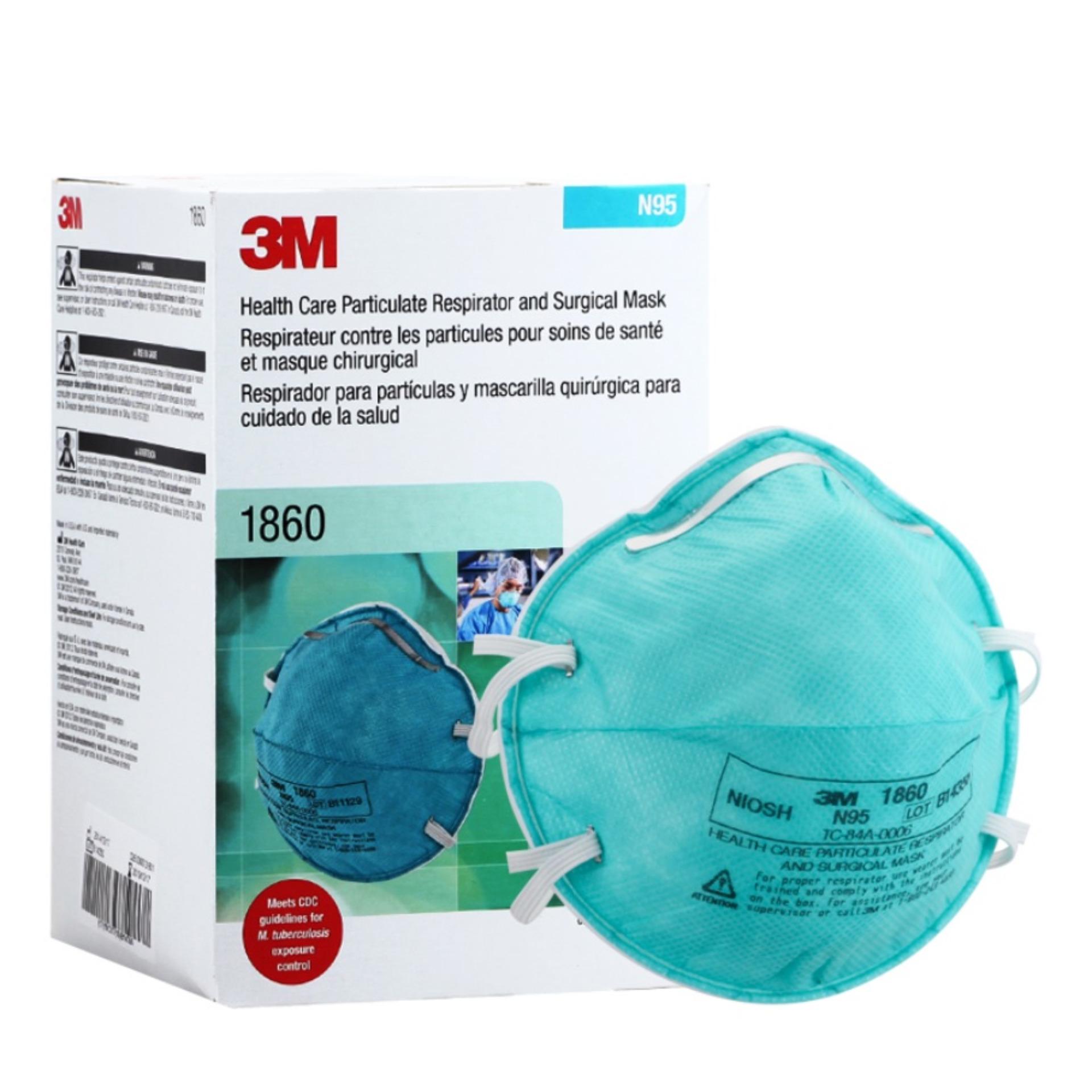 3M (x20ชิ้น) หน้ากากป้องกัน ฝุ่น ละออง เชื่อวัณโรค รุ่น 1860 N95 PARTICULATE RESPIRATOR