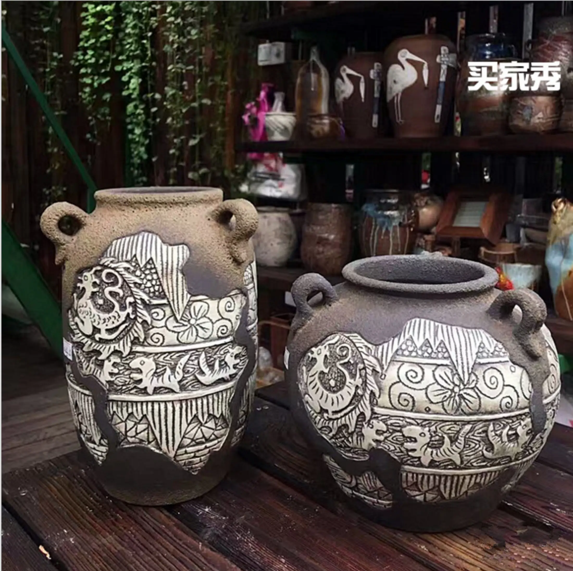 Zen Retro Buatan Tangan Periuk Tembikar Guci Vas Bunga Vas Bunga Pot Bunga Tembikar Hitam Porselen Tanah Liat Vintage Tampilan Antik Digali 20 Lazada Indonesia