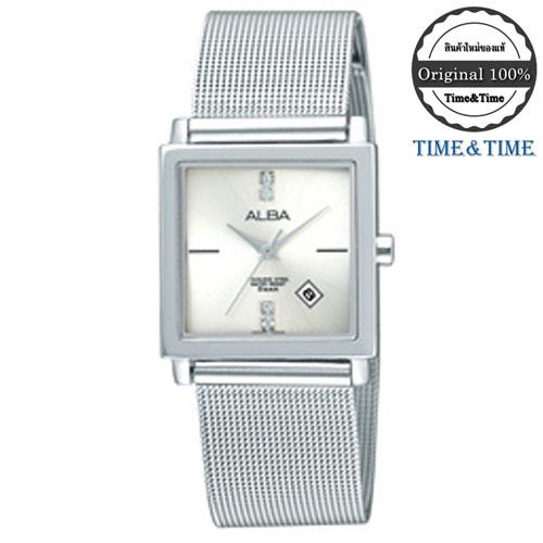 Time&Time ALBA นาฬิกาข้อมือผู้หญิง สีเงิน สายสแตนเลส รุ่น AXU029X1