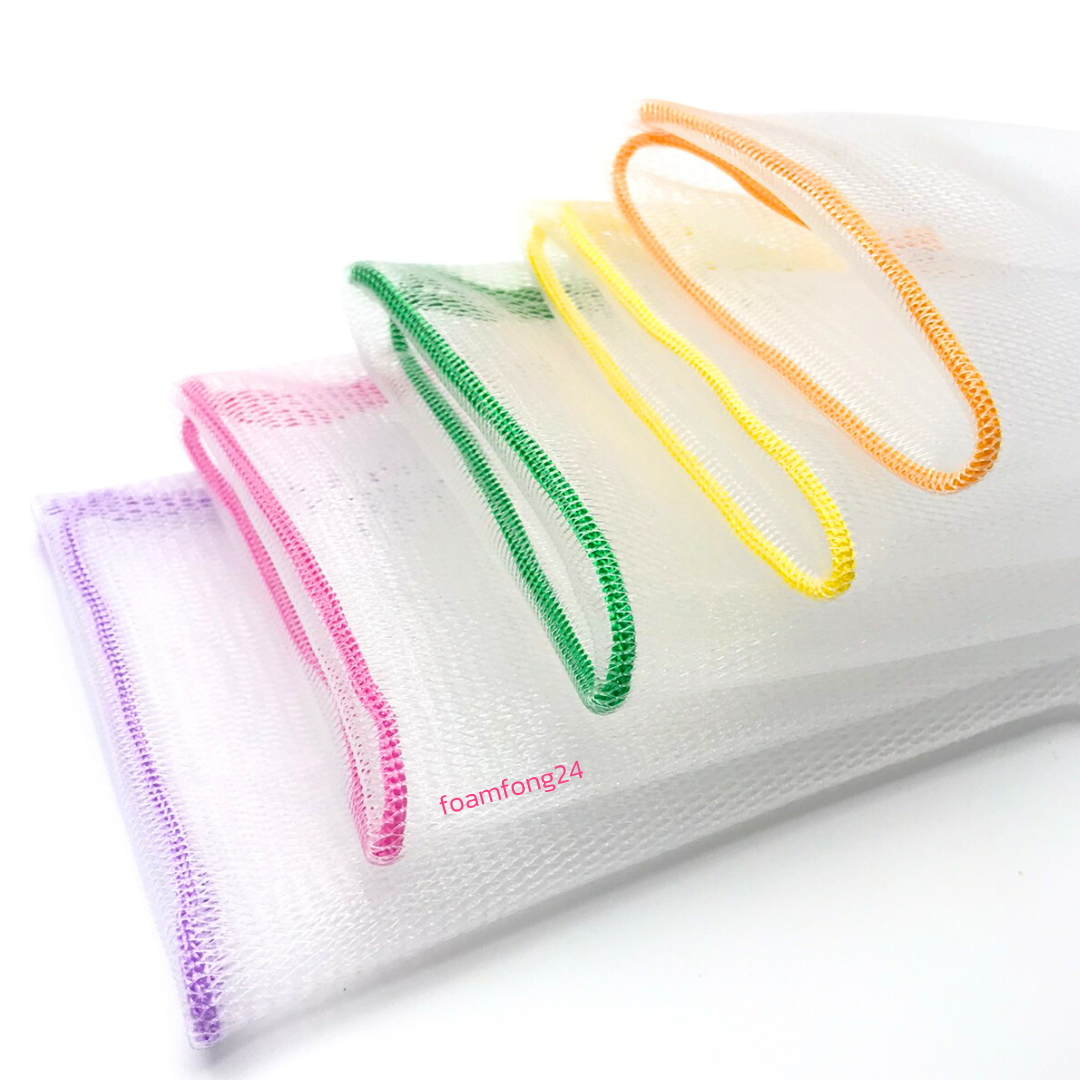 ถุงตาข่ายตีฟองสบู่ ใส่สบู่ก้อนใหญ่  สุดคุ้ม แพคละ 10 ชิ้น แค่ชิ้นละ 3.5 บาท!!!