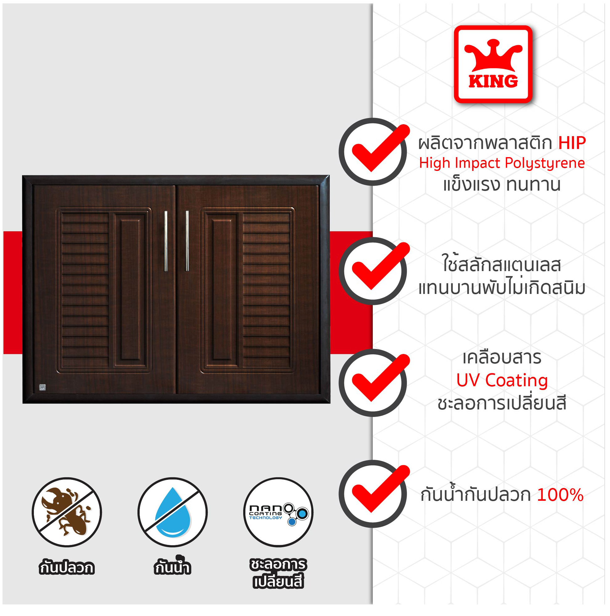 King Platinum บานซิงค์คู่รุ่นโนวา ขนาด 96x68.8x8.5 ซม. (สีโอ๊ค) ราคา 2,540 บาท*ส่งฟรี