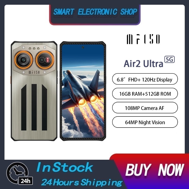 IIIF150 Air2 Ultra 5Gสมาร์ทโฟนที่ทนทานบางเฉียบAndroid 16GB + 512GB 108MPกล้อง 64MP Night Vision 6.8 ''FHD + โทรศัพท์มือถือNFC ราคา 14,000 บาท*ส่งฟรี