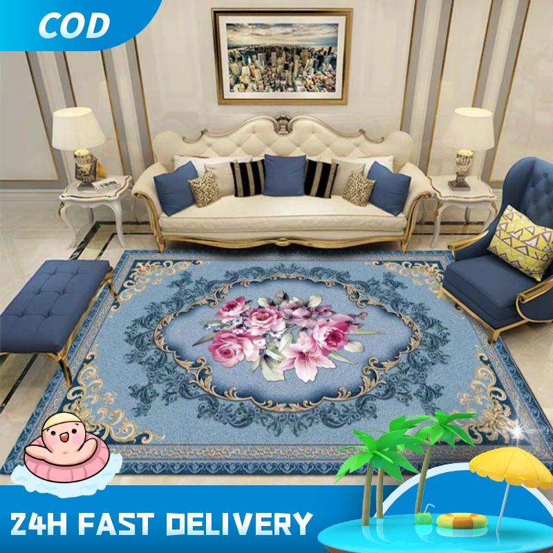 Happy💙พรมปูพื้นหนานุ่มพรมแบบ3Dพรมปูพื้นห้องนั่งเล่น พรมใหญ่ พรมปูห้องรับแขก พหรมใหญ่ พรมห้องพระ ราคา 259 บาท*ส่งฟรี