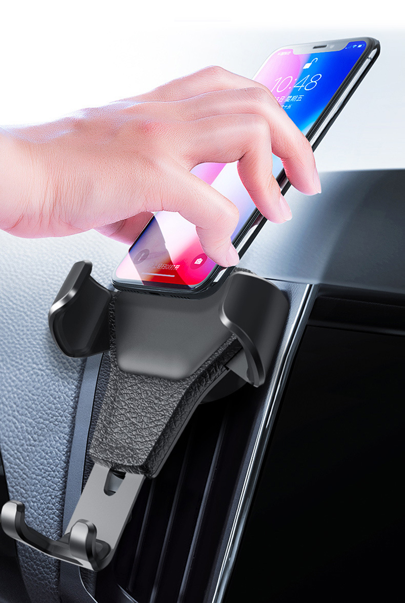 มุมมองเพิ่มเติมของสินค้า ที่ยึดโทรศัพรถ แรงโน้มถ่วง Car Mount สำหรับผู้ถือโทรศัพท์มือถือ Car Air Vent Clip Stand โทรศัพท์มือถือรองรับ GPS สำหรับ iPhone 12 11 XS X XR 7 Samsung Huawei