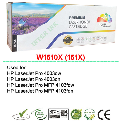 Hp Laserjet Pro Mfp 4103Fdw / Hp Laserjet Pro Mfp 4103Fdn (W1510X) 151X 9.7K Black Premium Toner Cartridge ราคา 590 บาท*ส่งฟรี