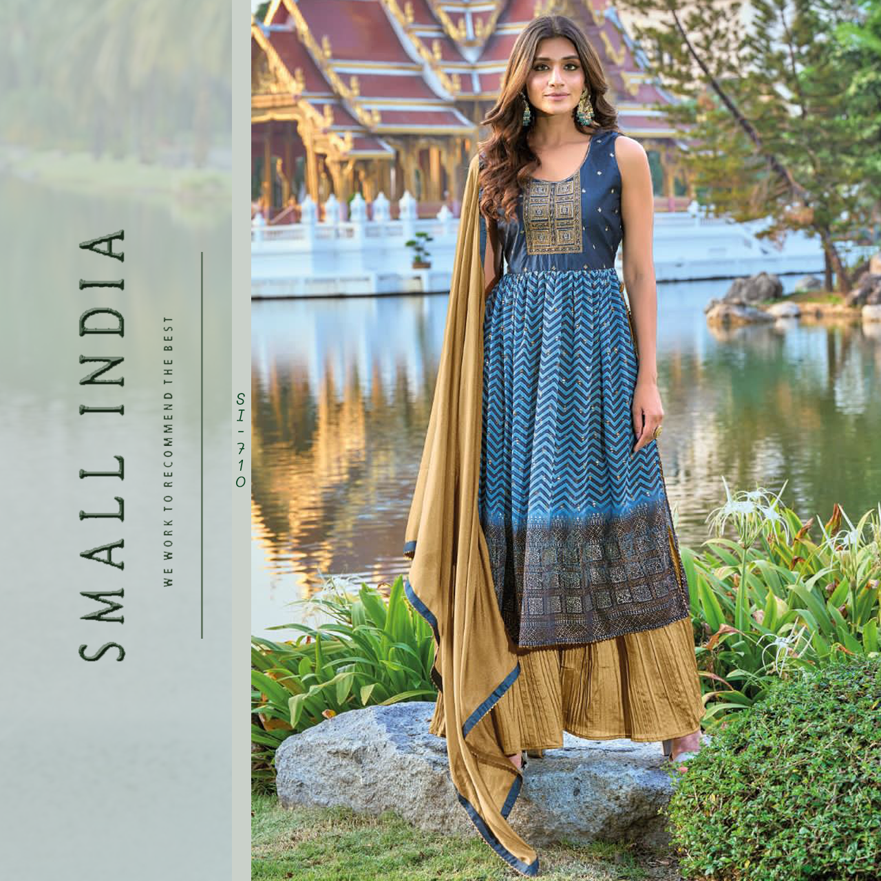 {**ส่งฟรี**} SMALL INDIA 🌸 Pure Georgette Suit Set เซ็ท3ชิ้น 🌸 Beautiful Suit Set For Women ราคา 4,740 บาท*ส่งฟรี