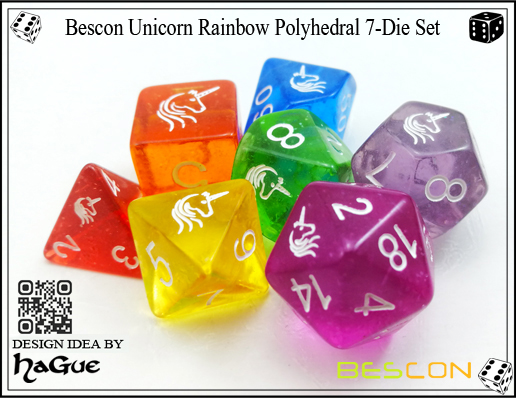 Bescon Unicorn Rainbow Polyhedral 7-Die Set-4