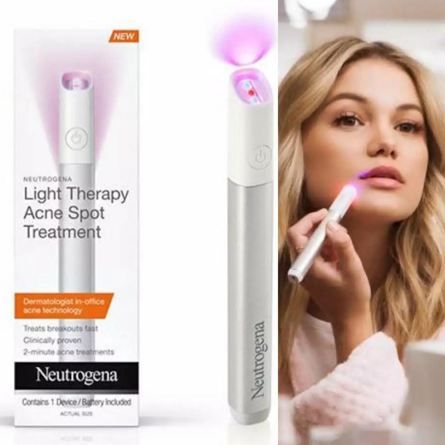 Neutrogena Light Therapy Acne Spot Treatment ปากกาเลเซอร์ ดูแลสิวที่ต้นเหตุ (1 กล่อง)