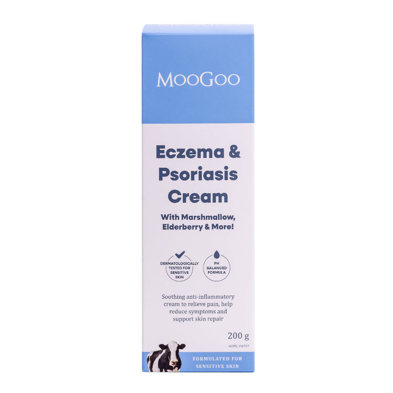 Moogoo Eczema Psoriasis Cream with Marshmallow Elderberry | Moogoo Skin Care Cream for Eczema and Psoriasis Marshmallow and Elderberry Formula 200g ราคา 815 บาท*ส่งฟรี