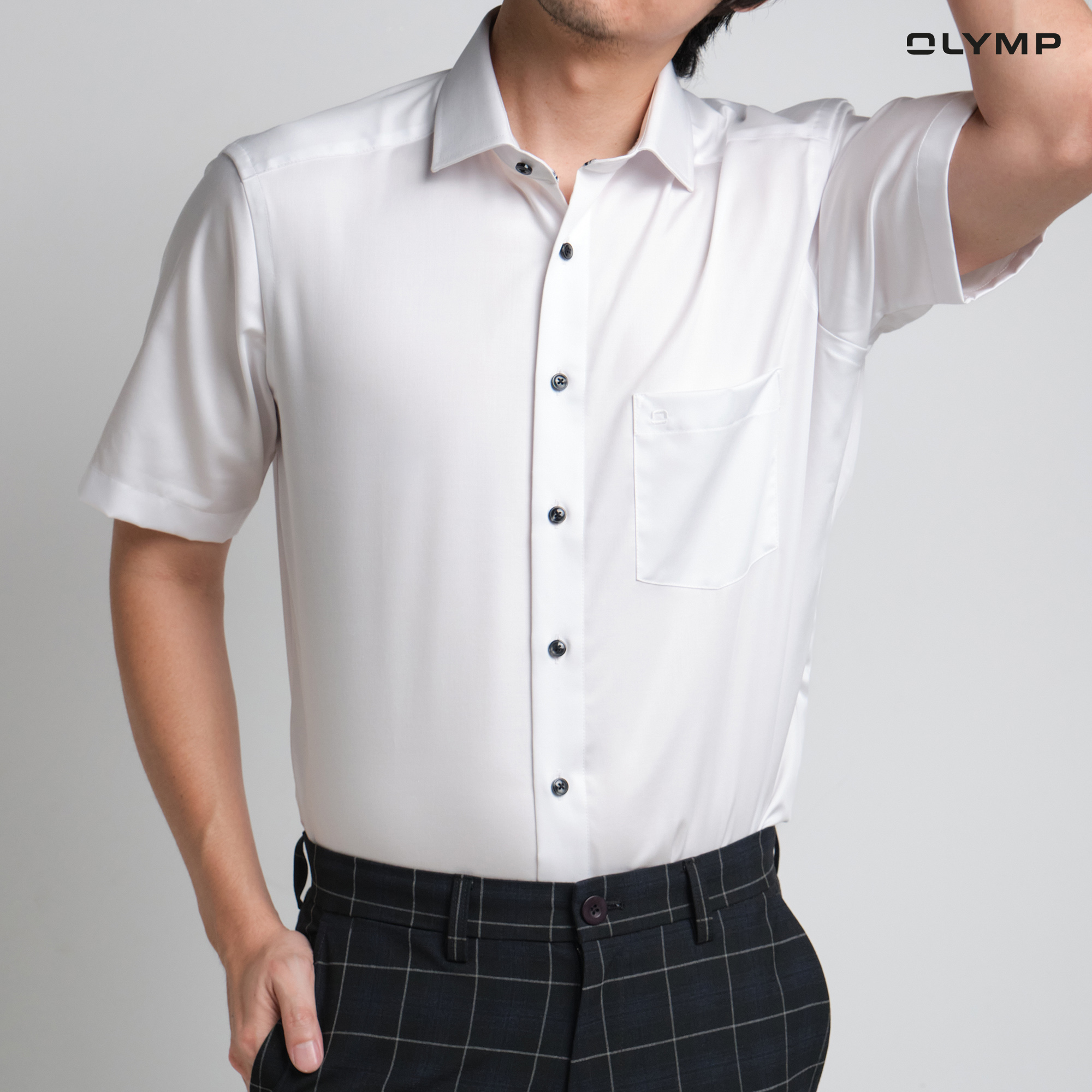 OLYMP Luxor Business shirt, modern fit, Global Kent, White ราคา 1,600 บาท*ส่งฟรี