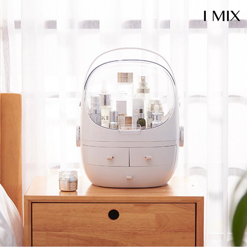 I-MIX กล่องเครื่องสำอางค์ สไตล์ญี่ปุ่น ใส่อุปกรณ์เสริมสำหรับแต่งหน้า มีลิ้นชักเก็บของ สามารถถอดแยก บน-ล่าง ได้