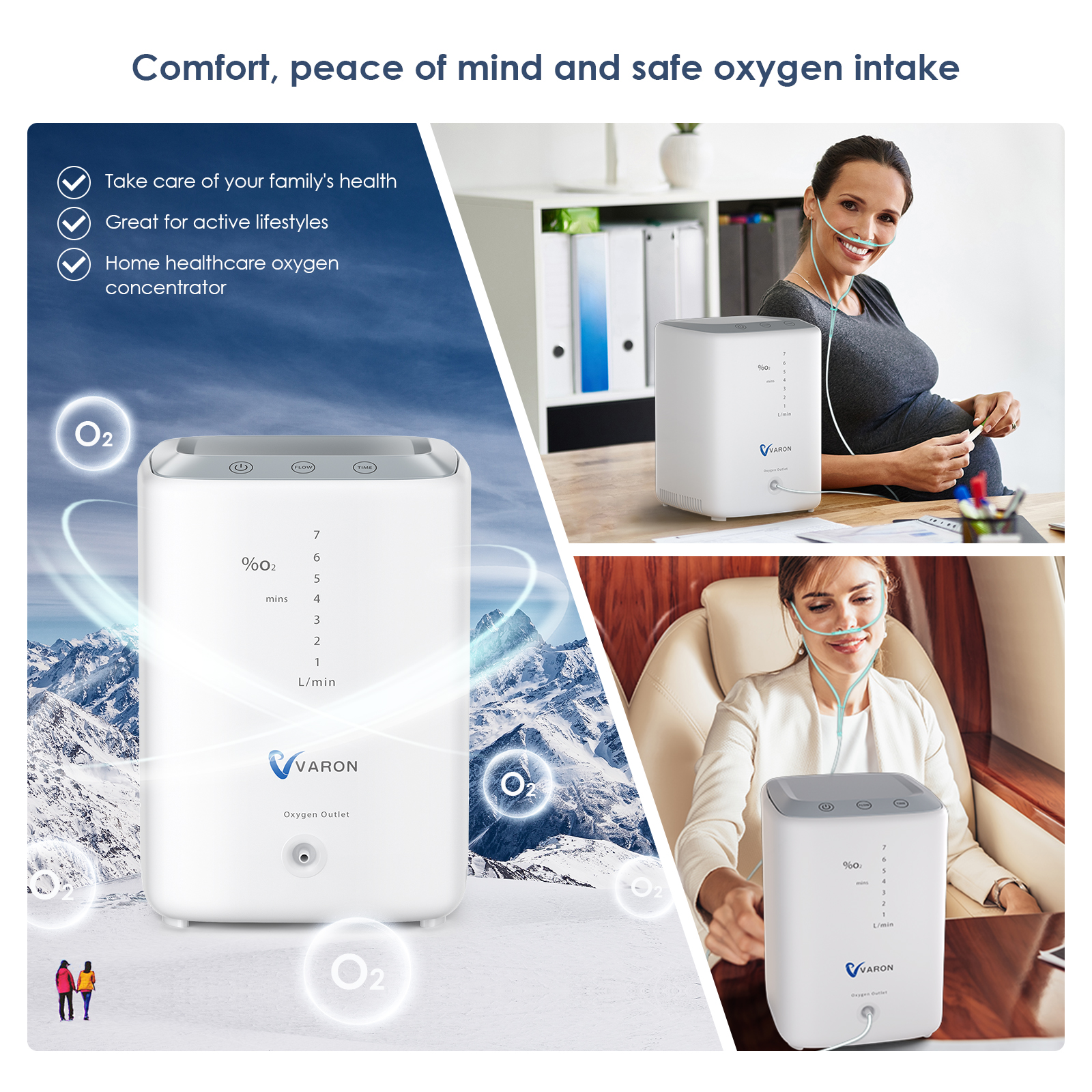 [Shipping From Thailand+COD] VARON Oxygen Concentrator 1-7L/min Adjustable Portable Oxygen Machine for Home and Travel Use In Stock ราคา 4,099 บาท*ส่งฟรี
