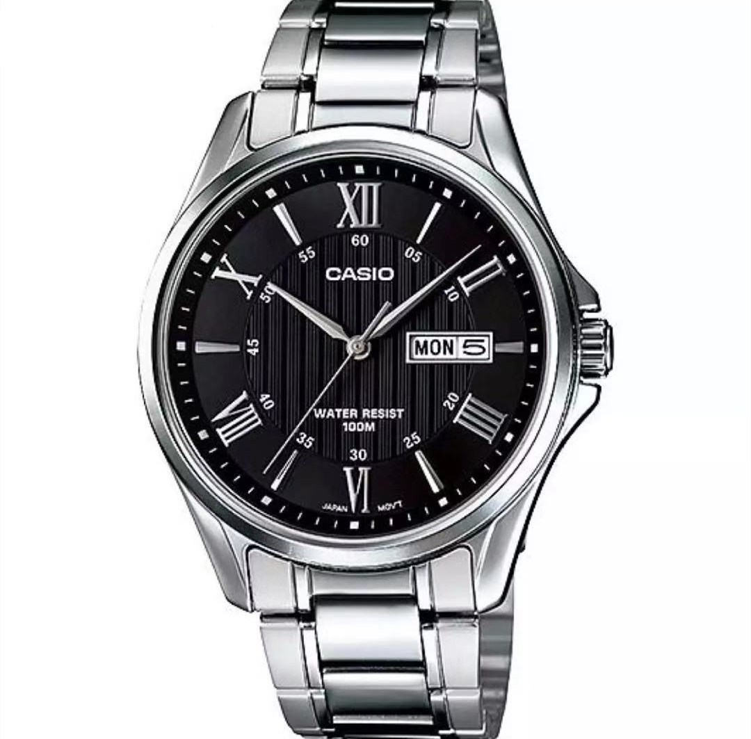 Mc199/Men's Wristwatch, Roman Numerals, Waterproof 100m, Stainless Steel Strap, Model Mtp-1384 (There Are Many Styles to Choose from)