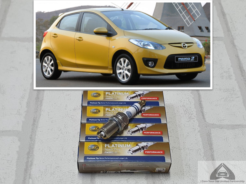 อุปกรณ์ประดับยนต์และชิ้นส่วนยานยนต์ หัวเทียนแพลตตินัม Mazda 2 De (2009 - 2014) รุ่น 1.5, หัวเทียน 4 หัว, อายุการใช้งาน 60,000 Km: Hella Pm8Rc-11 ราคา 525 บาท*ส่งฟรี