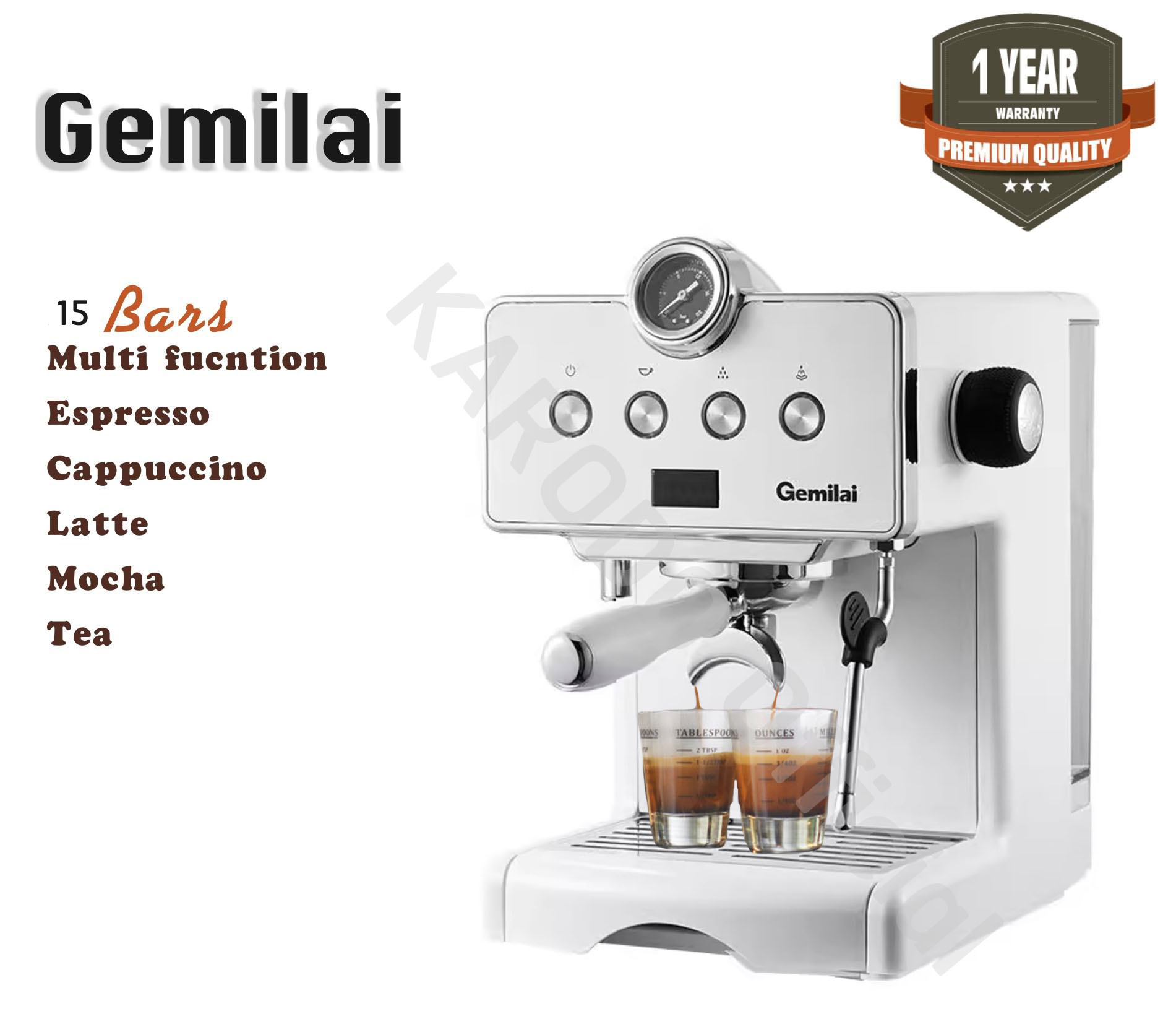 Gemilai เครื่องชงกาแฟอัตโนมัติ Dora CRM 3610 (ตั้งค่าเวลาชงได้) 1450W 1.7 ลิตร ราคา 6,490 บาท*ส่งฟรี