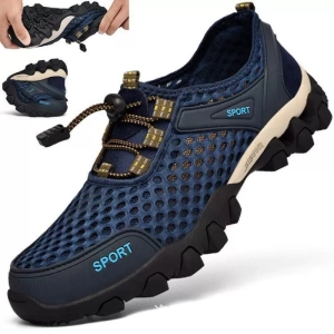 สินค้า 🍃รองเท้าปีนเขา🍃 กลางแจ้งตาข่ายรองเท้าเดินลุยน้ำ รองเท้าเดินป่าระบายอากาศ ไม่ลื่น ทนต่อการสึกหรอ รองเท้าผู้ชาย