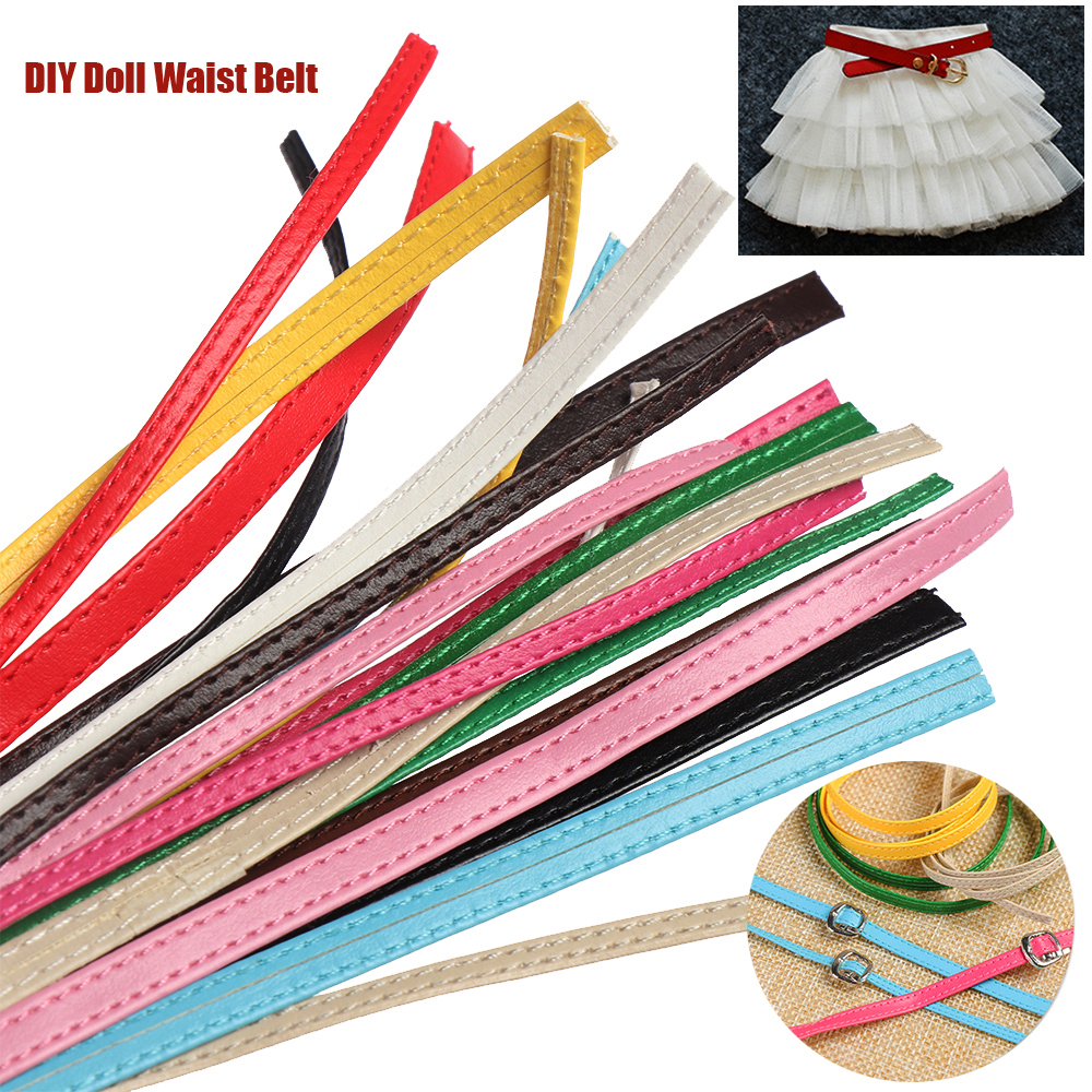 XIANT06969 High Quality Length 50cm Super Mini Width 3/5mm Kids Educational Toys Doll Waist Belts Clothes Accessories Handmade Belt Material