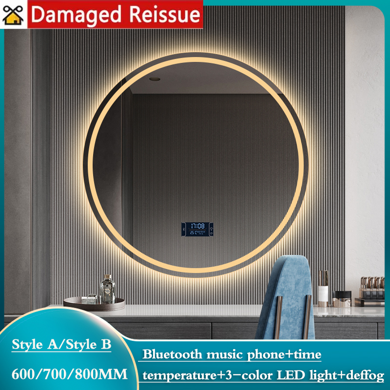 Circular Smart LED Bluetooth Mirror Touch Smart Bathroom Mirror Defogging Mirror ราคา 3,997 บาท*ส่งฟรี