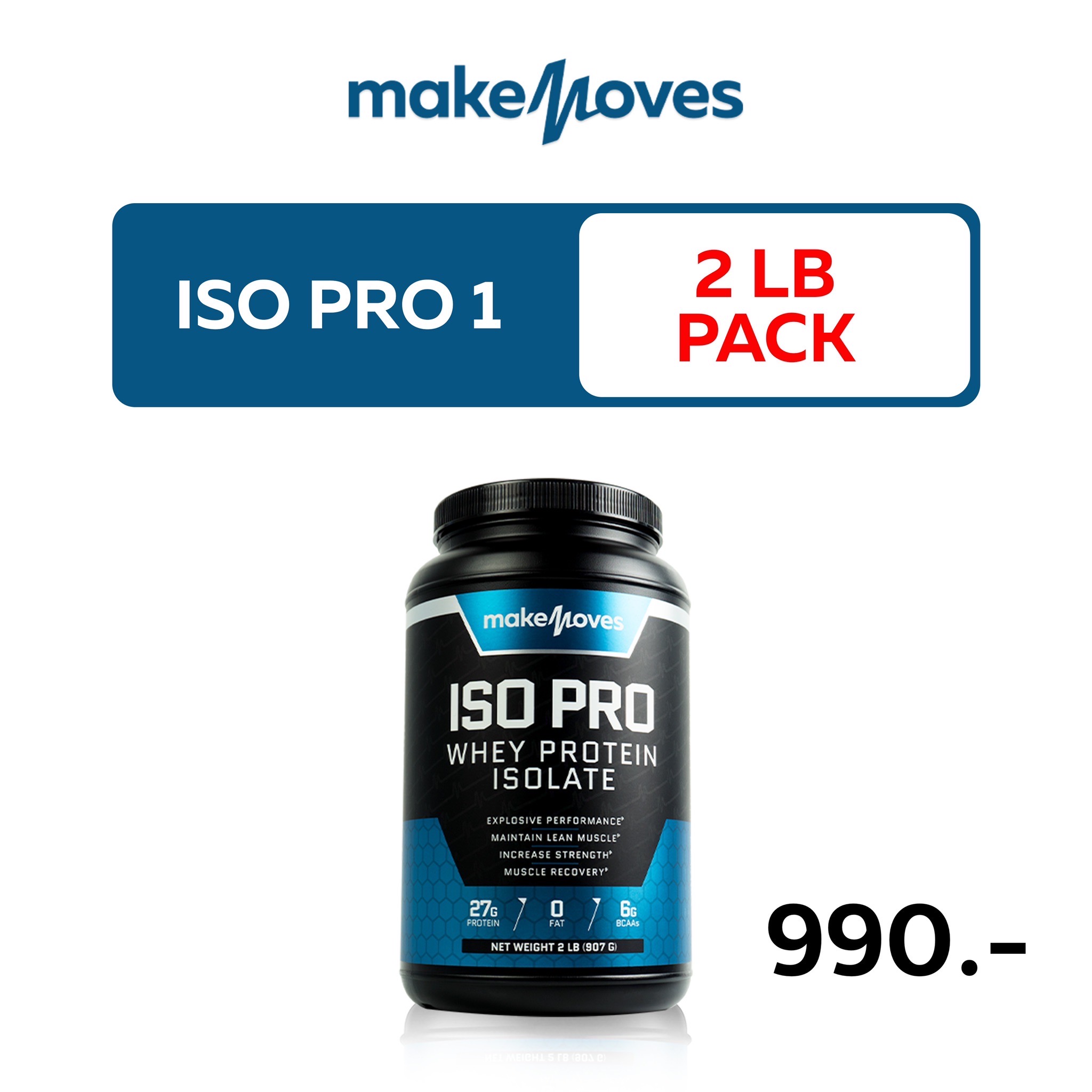 MakeMove Whey เวย์โปรตีนสูตรลีนสร้างกล้าม ไขมัน 0 - Fat 0 โปรตีน 27g ช้อน นำเข้าจาก USA ราคา 934 บาท*ส่งฟรี