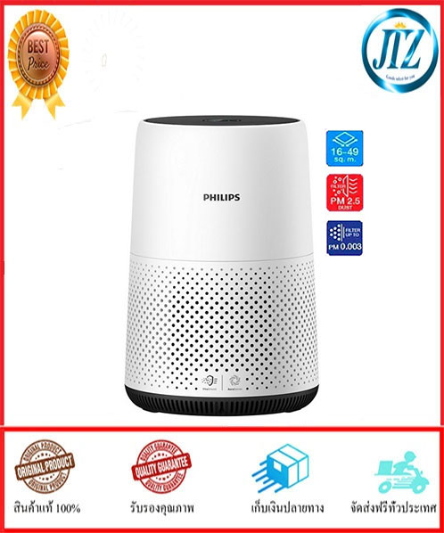 (((รับรองคุณภาพ))) เครื่องฟอกอากาศ PHILIPS AC0820/20 กำจัดอนุภาคขนาดนาโนที่เล็กกว่า 0.003 ไมครอน (เล็กกว่าขนาด PM2.5 ถึง 800 เท่า)ได้ถึง 99.5% ระบบอัจฉริยะกรองอากาศอัตโนมัติ จะทำการตรวจวัดคุณภาพ และทำงานทันทีเมื่อพบความเปลี่ยนแปลงเพียงเล็กน้อยในอากาศ