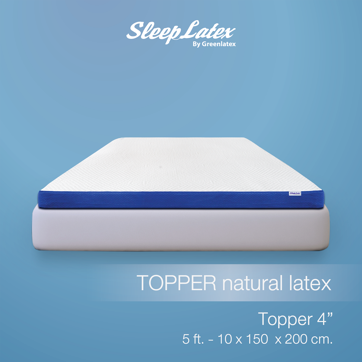 SLEEP LATEX Topper หนา 4 นิ้ว ท็อปเปอร์ ยางพาราแท้ รุ่น Luminous ขนาด 5 ฟุต แผ่นรองนอน ที่ีรองนอน แน่น นอนสบาย สินค้าคุณภาพ จัดส่ง 7-10 วัน- Sleep Latex By Greenlatex ราคา 12,950 บาท*ส่งฟรี