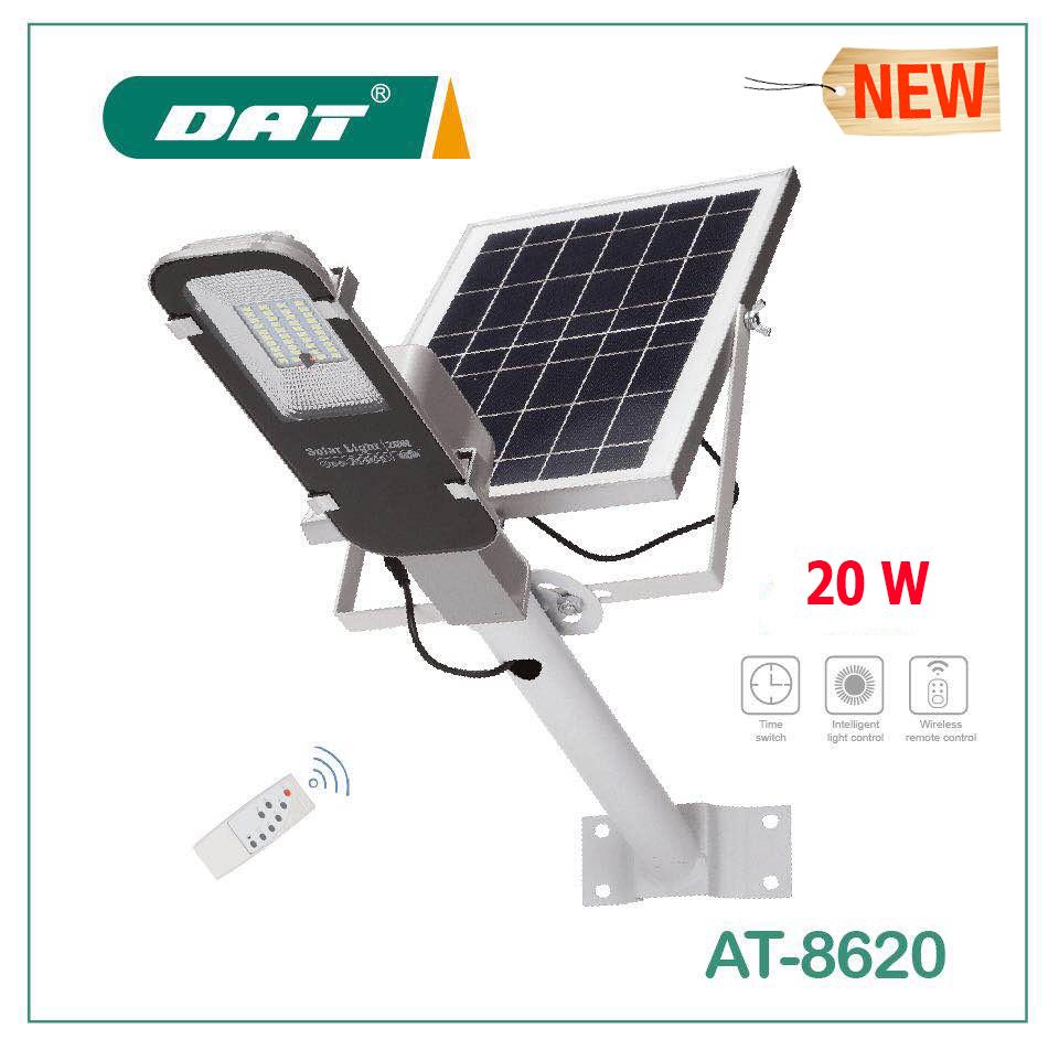 SOLAR LED STREET LIGHT โคมไฟถนนโซล่าร์เซลล์ กำลังไฟ 20 วัตต์ พร้อมขายึดแผงโซล่าร์และขายึดเสาไฟ และรีโมทคอนโทรล รุ่น SOLAR AT-8620 โคมไฟ โคมไฟโซล่าเซล โคมไฟติดผนัง โคมไฟถนน โคมไฟโซล่าเซลล์ โซล่าเซล โซล่าเซลล์ Solar Cell